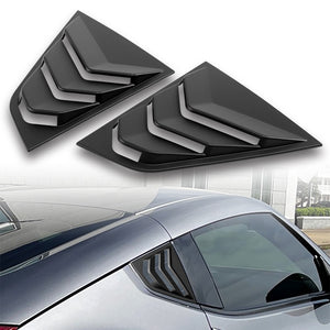 For 2009 - 2020 Nissan 370Z ABS Side Window Louvers Scoop Sun Shade Covers Vent -Black