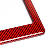 Real Red Carbon Fiber Type-1 Universal License 2 Holes Plate Frame Cover USA/CAN -2PCS