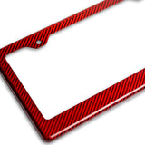 Real Red Carbon Fiber Type-1 Universal License 2 Holes Plate Frame Cover USA/CAN -2PCS