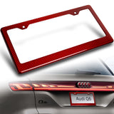 Real Red Carbon Fiber Type-1 Universal License 2 Holes Plate Frame Cover USA/CAN -1 PCS