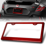 Real Red Carbon Fiber Type-1 Universal License 2 Holes Plate Frame Cover USA/CAN -1 PCS