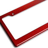 Real Red Carbon Fiber Type-2 Universal License 2 Holes Plate Frame Cover USA/CAN -1 PCS