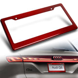 Real Red Carbon Fiber Type-2 Universal License 2 Holes Plate Frame Cover USA/CAN -1 PCS