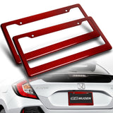 Real Red Carbon Fiber Type-2 Universal License 2 Holes Plate Frame Cover USA/CAN -2PCS