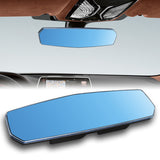 W-Power 270mm Wide Universal Interior Clip On Largest Visibility Panoramic Rear View Mirror -Blue Tint Flat