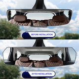 W-Power 270mm Wide Universal Interior Clip On Largest Visibility Panoramic Rear View Mirror -Clear Tint Convex