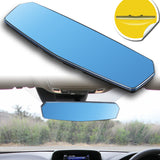 W-Power 300mm Wide Universal Interior Clip On Largest Visibility Panoramic Rear View Mirror -Blue Tint Convex