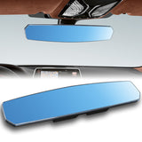 W-Power 400mm Wide Universal Interior Clip On Largest Visibility Panoramic Rear View Mirror -Blue Tint Flat