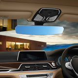 W-Power 400mm Wide Universal Interior Clip On Largest Visibility Panoramic Rear View Mirror -Blue Tint Flat