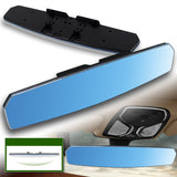 W-Power 400mm Wide Universal Interior Clip On Largest Visibility Panoramic Rear View Mirror -Blue Tint Convex