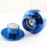 NRG Blue Aluminum Ball Lock 6-Bolt Steering Wheel Gen 2.0 Quick Release Adapter -SRK-200BL