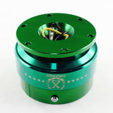 NRG Green Ball Lock Aluminum 6-Bolt Steering Wheel Gen 2.0 Quick Release Adapter -SRK-200GN