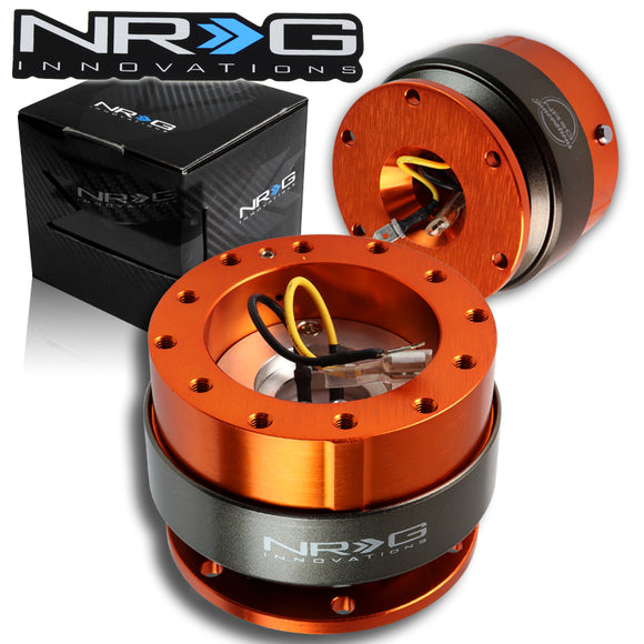 NRG Orange Ball Lock Aluminum 6-Bolt Steering Wheel Gen 2.0 Quick Release Adapter -SRK-200OR