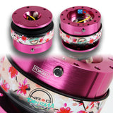 NRG Pink Aluminum Ball Lock 6-Bolt Steering Wheel Gen 2.0 Quick Release Adapter -SRK-200PK-SAKURA