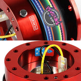 NRG Red Aluminum Ball Lock 6-Bolt Steering Wheel Gen 2.0 Quick Release Adapter -SRK-200RD-MEXICALI