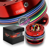 NRG Red Aluminum Ball Lock 6-Bolt Steering Wheel Gen 2.0 Quick Release Adapter -SRK-200RD-MEXICALI