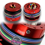 NRG Red Aluminum Ball Lock 6-Bolt Steering Wheel Gen 2.0 Quick Release Adapter -SRK-200RD-MEXICALI