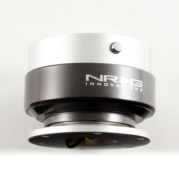 NRG Gunmetal / Silver Ball Lock 6-Bolt Steering Wheel Gen 2.0 Quick Release Adapter -SRK-200SL