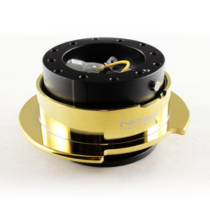 NRG Black / Gold Ball Lock 6-Bolt Steering Wheel Gen 2.5 Quick Release Adapter -SRK-250BK-CG