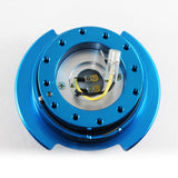 NRG Neon Blue Ball Lock Aluminum 6-Bolt Steering Wheel Gen 2.5 Quick Release Adapter -SRK-250NB