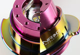 NRG Pink Body Neo Chrome Ring Aluminum 6-Bolt Steering Wheel Gen 2.5 Quick Release Adapter -SRK-250PK-MC