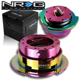 NRG Pink Body Neo Chrome Ring Aluminum 6-Bolt Steering Wheel Gen 2.5 Quick Release Adapter -SRK-250PK-MC