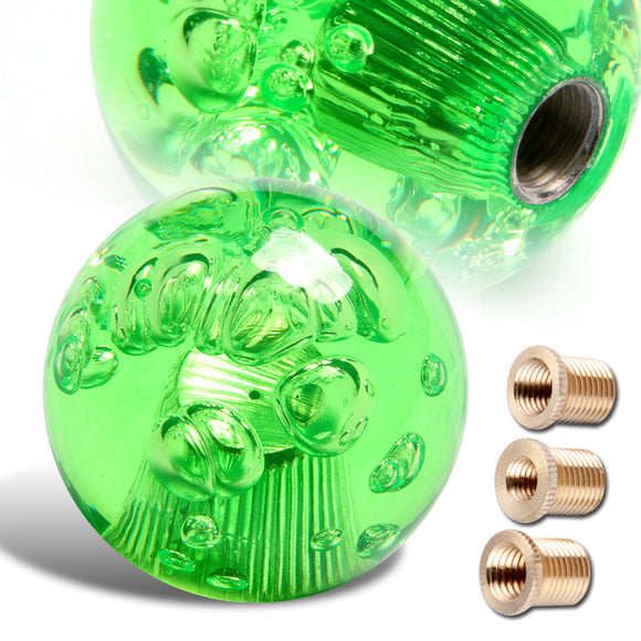 W-Power Manual Transmission Gear Stick Universal 60mm Shift Knob Grip -Green Diamond Crystal Bubble