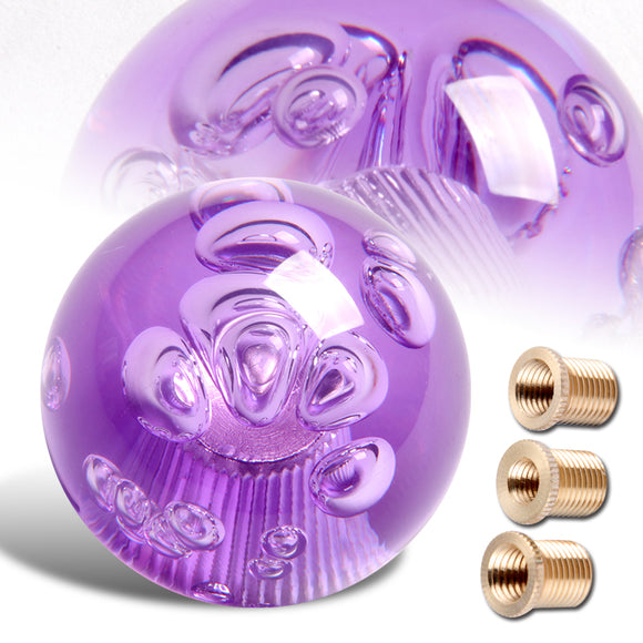 W-Power Manual Transmission Gear Stick Universal 60mm Shift Knob Grip -Purple Diamond Crystal Bubble