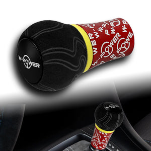 W-Power Ultra Manual Transmission Gear Stick Alcantara Wrapped Aluminum Shift Knob Grip -Red