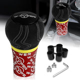 W-Power Ultra Manual Aluminum Gear Stick Universal 5 6 Speed Shift Knob Grip -Red Alcantara Wrapped