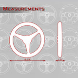 W-Power 14" 350mm 6-Bolt Hole Carbon Fiber Look Style Grip With Aluminum Finished 3-Spoke Steering Wheel