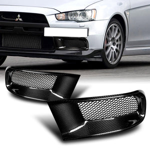 For 2008 - 2015 Mitsubishi Lancer EVO R-Style Front Bumper Side Air Duct Vents Caliper 2-pcs -Real Carbon Fiber