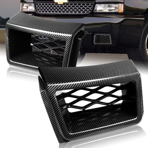 For 2003 - 2007 Chevrolet Chevy Silverado 1500 SS-Style Front Bumper Side Air Duct Vents Caliper 2-pcs -Carbon Fiber Look