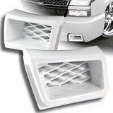 For 2003 - 2007 Chevrolet Chevy Silverado 1500 SS-Style Front Bumper Side Air Duct Vents Caliper 2-pcs -Painted White