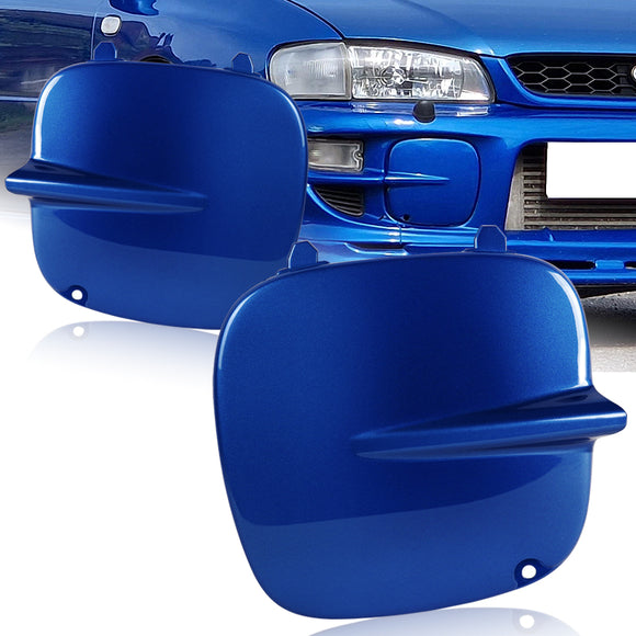 Fog Light Lamp Front Bumper Bezel Covers Cap For 1997 - 2001 Subaru Impreza STi GC8 GF8 -Blue ABS