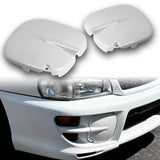 Fog Light Lamp Front Bumper Bezel Covers Cap For 1997 - 2001 Subaru Impreza STi GC8 GF8 -White ABS