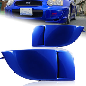 Fog Light Lamp Front Bumper Bezel Covers Cap For 2004 - 2005 Subaru Impreza WRX STi -Blue