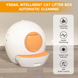 Self Cleaning Cat Litter Box: ELS PET Hands-Off 60L Extra Large Cat Litter Box, Odor Eliminating Smart Litter Box with APP Control, 2.4Ghz WiFi Only, Automatic Cat Litter Box for Multiple Cats (Orange)