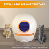 Self Cleaning Cat Litter Box: ELS PET Hands-Off 60L Extra Large Cat Litter Box, Odor Eliminating Smart Litter Box with APP Control, 2.4Ghz WiFi Only, Automatic Cat Litter Box for Multiple Cats (Orange)