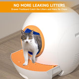 Self Cleaning Cat Litter Box: ELS PET Hands-Off 60L Extra Large Cat Litter Box, Odor Eliminating Smart Litter Box with APP Control, 2.4Ghz WiFi Only, Automatic Cat Litter Box for Multiple Cats (Orange)