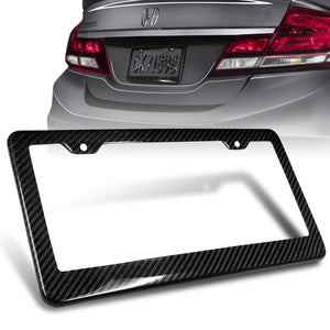 Real Carbon Fiber Type-1 Universal License 2 Holes Plate Frame Cover USA/CAN -1 PCS