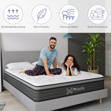 Mubulily Full Mattress,12 Inch Hybrid Mattress with Gel Memory Foam, Motion Isolation Individually Wrapped Pocket Coils Mattress, Fits All Bed Frames Mattress, Medium Firm Feel Mattresses