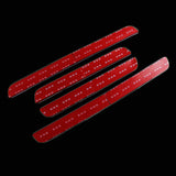 JDM MUGEN Red Border Rubber Car Door Scuff Sill Cover Panel Step Protector 4pcs