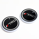 For TRD Switchable 7 Color LED Cup Holder Car Button Mat Atmosphere Light 2PCS