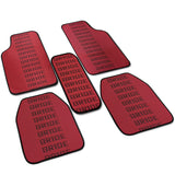 Universal JDM Bride Racing Fabric Red/Black Hybrid Floor Mats Interior Carpets 5PCS