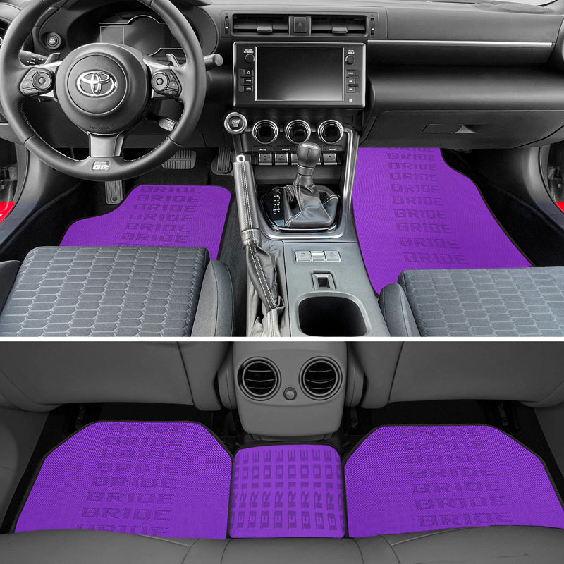 Universal 5PCS 2024 JDM Bride Purple Hybrid Racing Fabric Floor Mats Interior Carpets