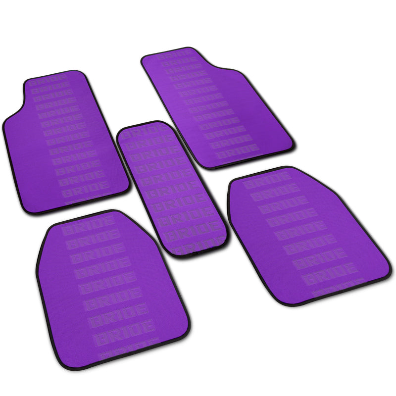 Universal cheapest 5PCS JDM Bride Purple Hybrid Racing Fabric Floor Mats Interior Carpets