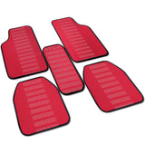 Universal JDM Bride Racing Fabric Red Hybrid Floor Mats Interior Carpets 5PCS