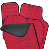 Universal JDM Bride Racing Fabric Red Hybrid Floor Mats Interior Carpets 5PCS