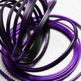 Purple 16.4 ft Interior Edge Gap Line Moulding Trim Molding Strip & Magenta Fuchsia Pink Rim Protector Set Auto Car Décor